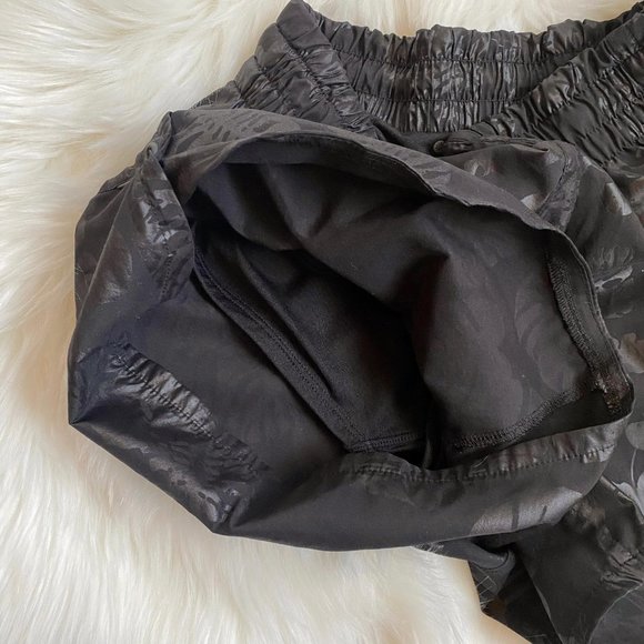 Athleta racer run short palm print 4.5" black XXS - Picture 5 of 8